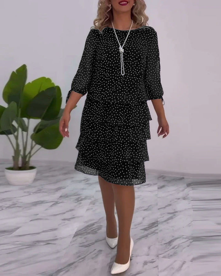 Sutton™ | FESTIVE LAYERED POLKA DOT DRESS