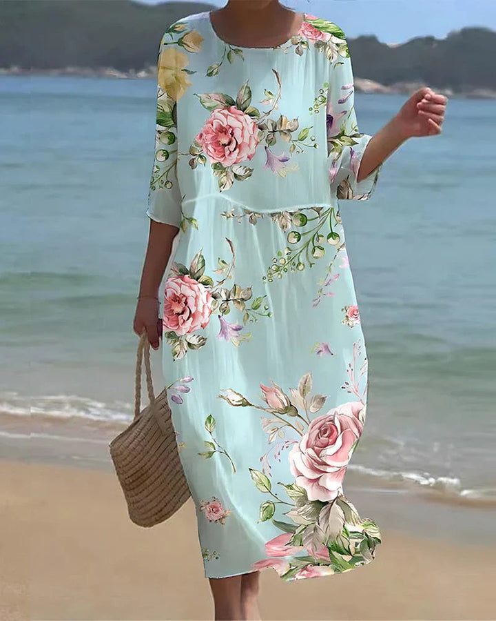 Margot™ | ELEGANT BELLY-COVERING FLORAL DRESS