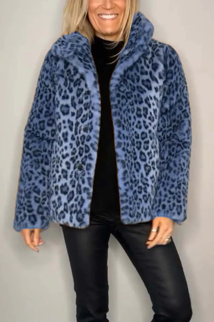 Dannae™ l CLASSIC LADIES WINTER COAT WITH LEOPARD PRINT