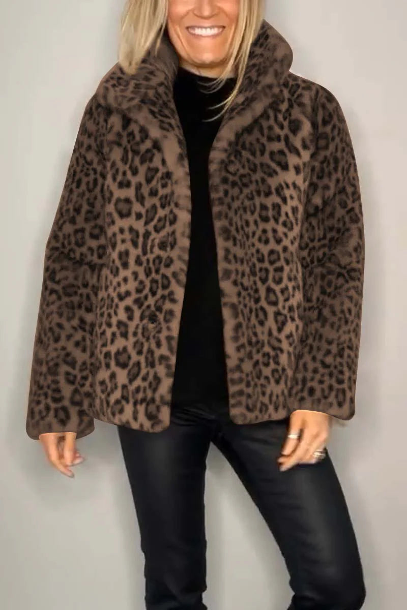 Dannae™ l CLASSIC LADIES WINTER COAT WITH LEOPARD PRINT