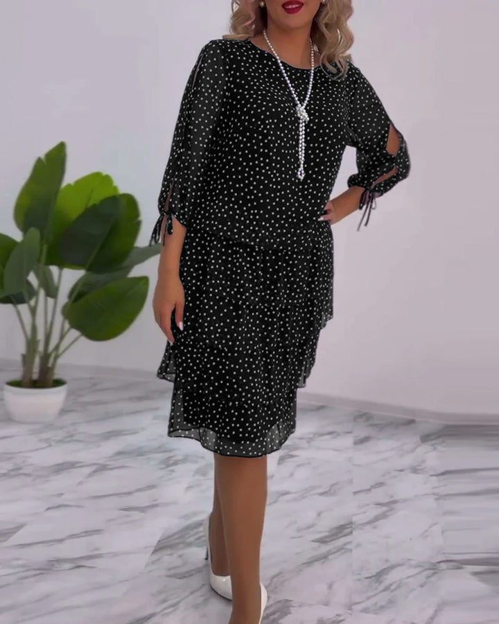 Sutton™ | FESTIVE LAYERED POLKA DOT DRESS