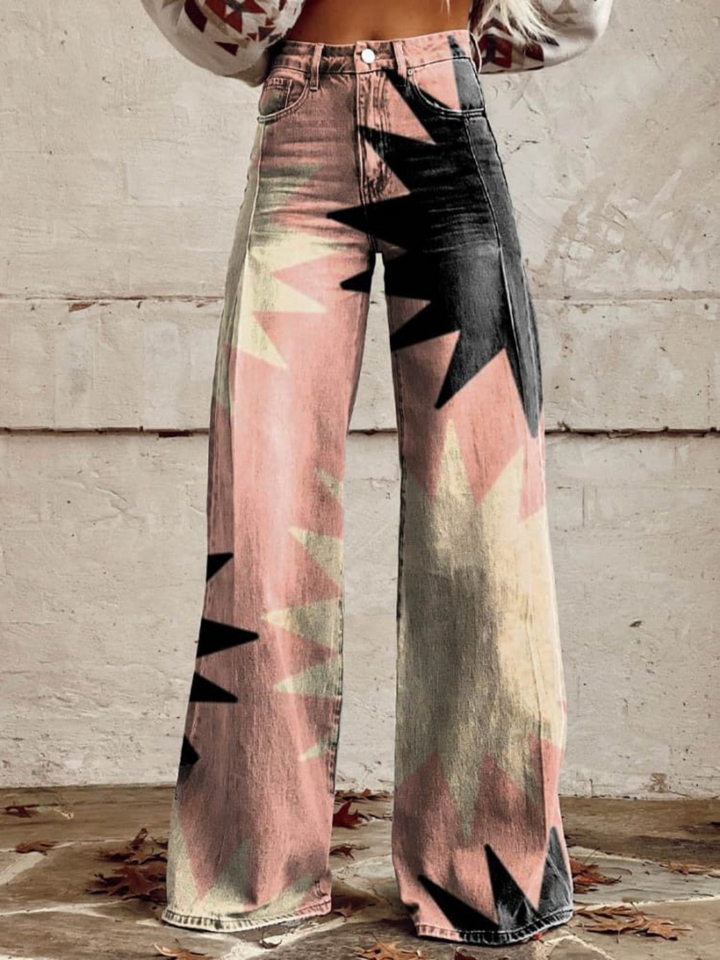 Rosa | Patterned Geometric Wide-Leg Pants