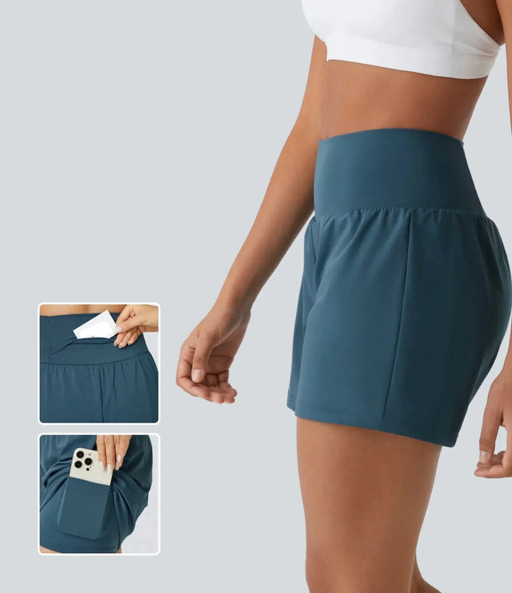 Mary™ | 2-IN-1 YOGA SHORTS WITH HIGH WAIST, BACK POCKET AND SIDE POCKET