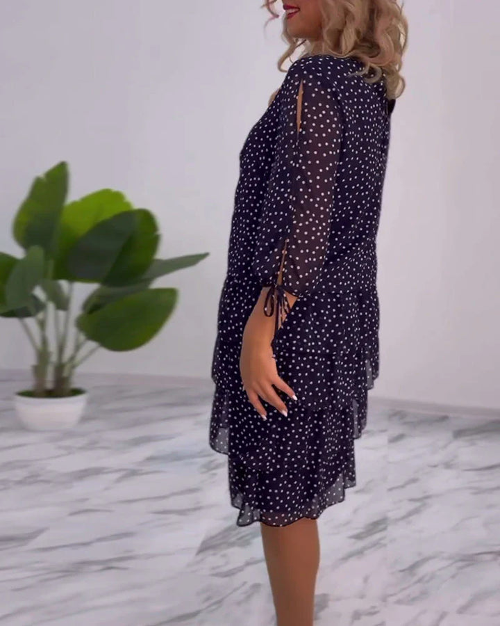 Sutton™ | FESTIVE LAYERED POLKA DOT DRESS