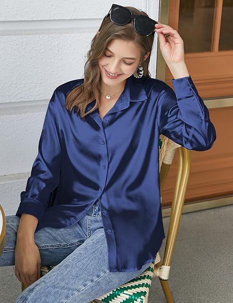 Laila™ | ELEGANT V-NECK SATIN TOP