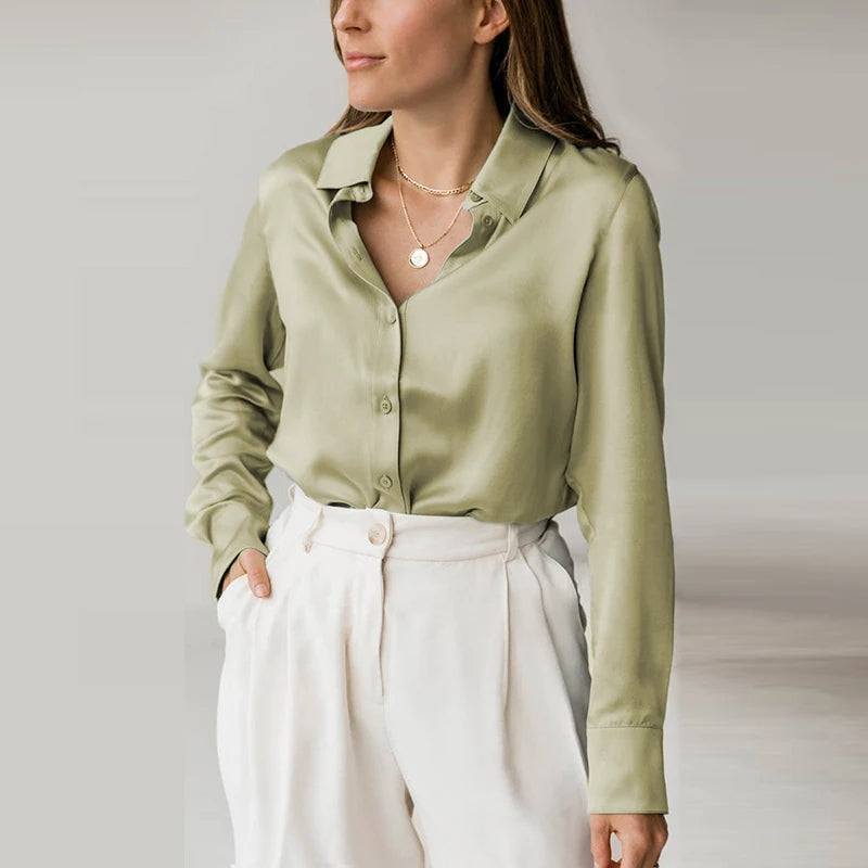 Laila™ | ELEGANT V-NECK SATIN TOP