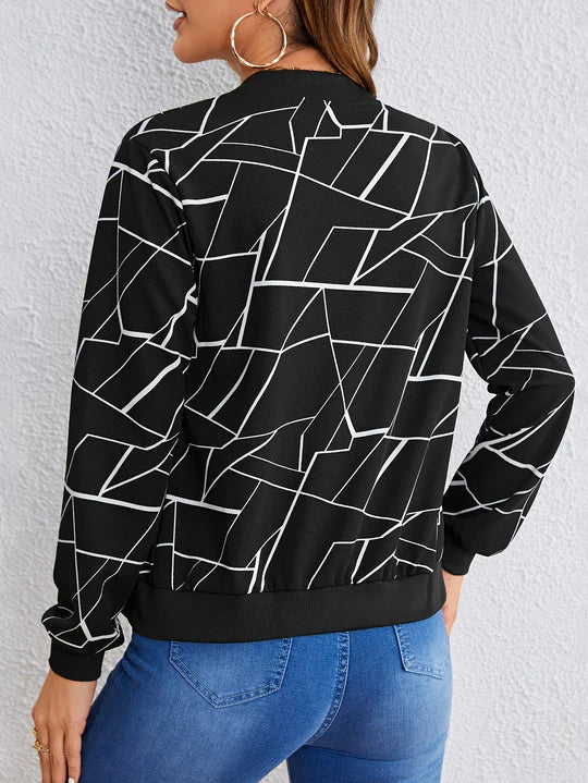 Jira™ | GEOMETRIC PATTERN LADIES ZIPPER JACKET