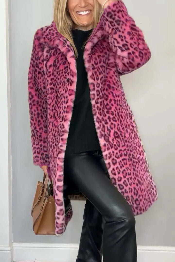 Dannae™ l CLASSIC LADIES WINTER COAT WITH LEOPARD PRINT