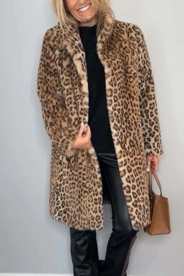 Dannae™ l CLASSIC LADIES WINTER COAT WITH LEOPARD PRINT