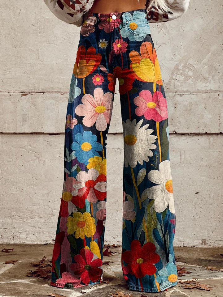 Bella | Floral Flow Wide-Leg Pants